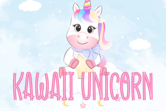 Kawaii Unicorn Display Font for Handmade Creators